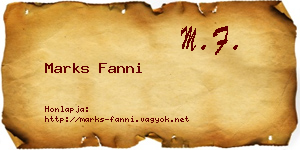 Marks Fanni névjegykártya
